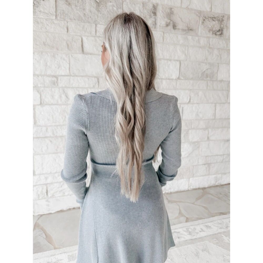Jessie Collared Ribbed Knit Dress - Picture 2 of 7